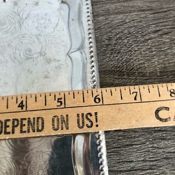 Vtg Germany Floral Etched Silver Tray - Picture 6 of 9